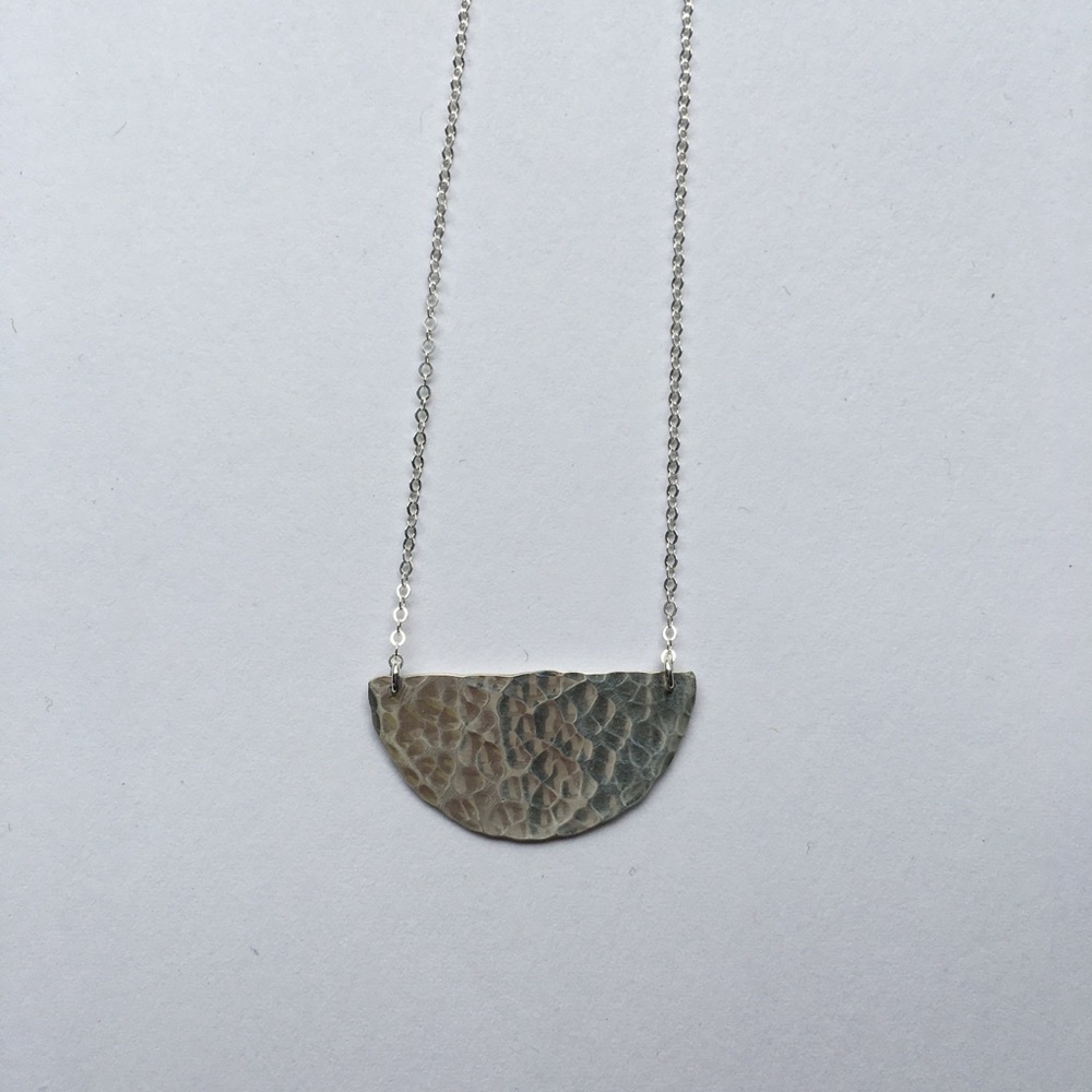 Sterling Silver Half Moon Necklace